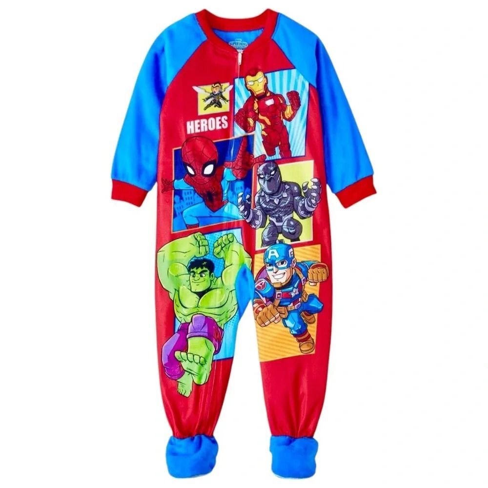 🔥 5 for $30 🔥 Marvel Super Heroes Pajamas Footed Blanket Sleeper | 2T